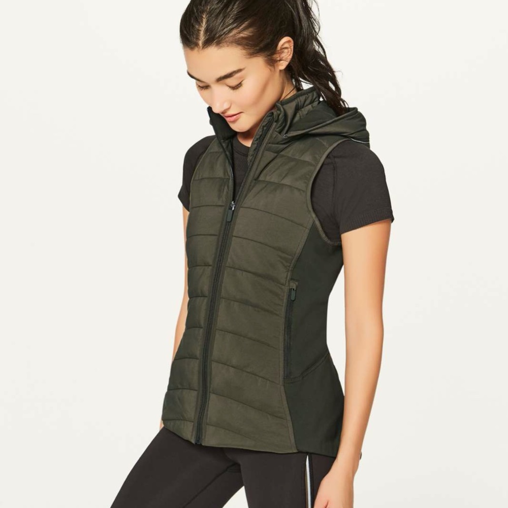 Lululemon Dark Olive Green "Extra Mile" Vest 12